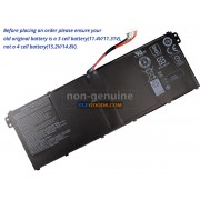 Aspire 3 A315 23 11.4V  36Wh  3 cells  Li-Polymer  Black