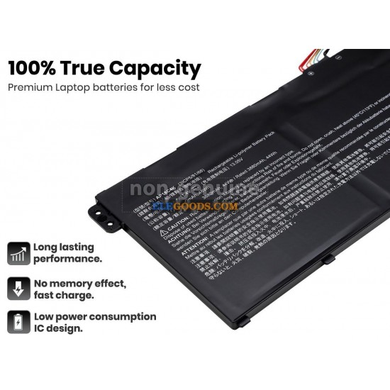 11.4V  48Wh  3 cells  Li-Polymer  Black